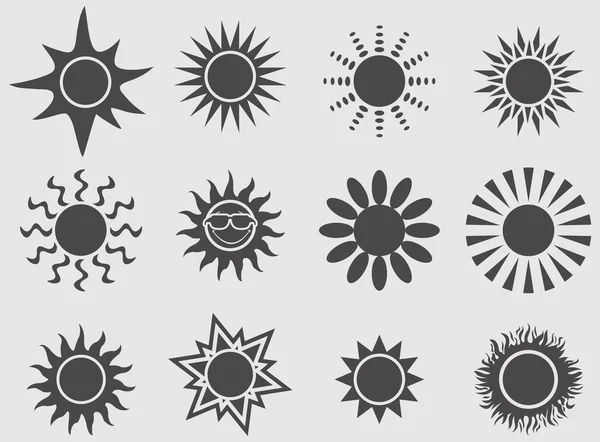 Sol iconos conjunto . — Vector de stock