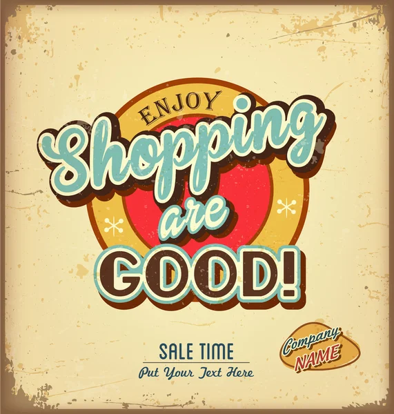 Étiquette shopping vintage — Image vectorielle