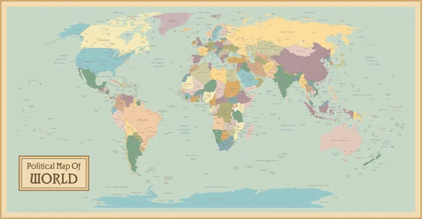 Vysoká detailní mapa světa. — Stockový vektor