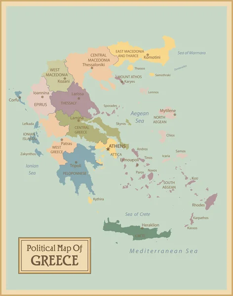 Greece -highly detailed map. — Stock Vector