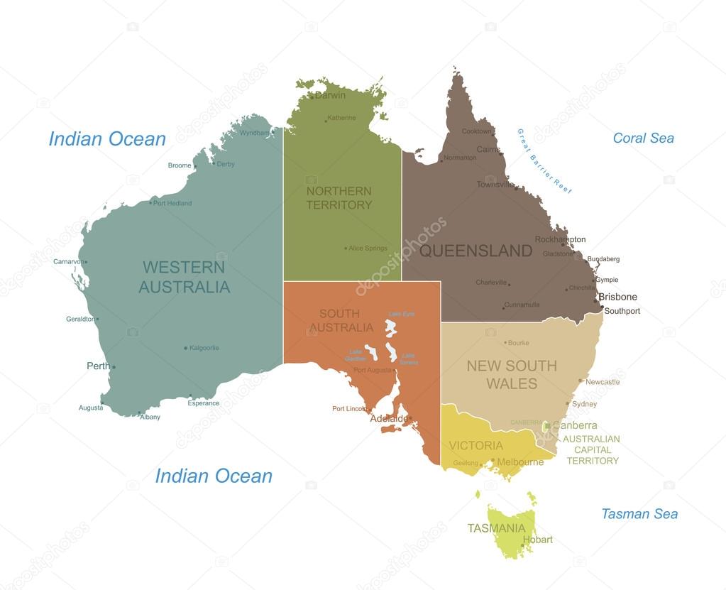 Australia - highly detailed map.