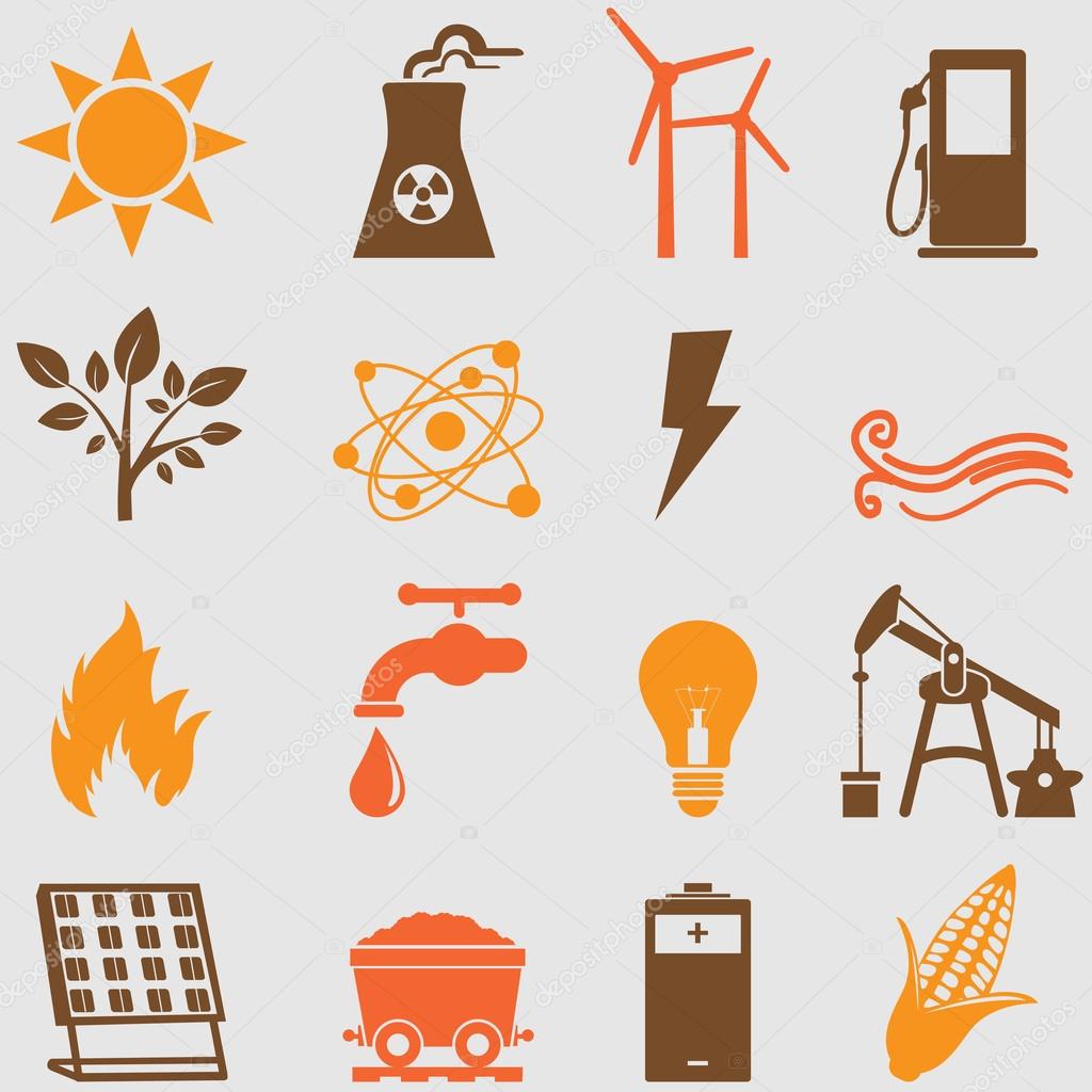 Energy icons set.