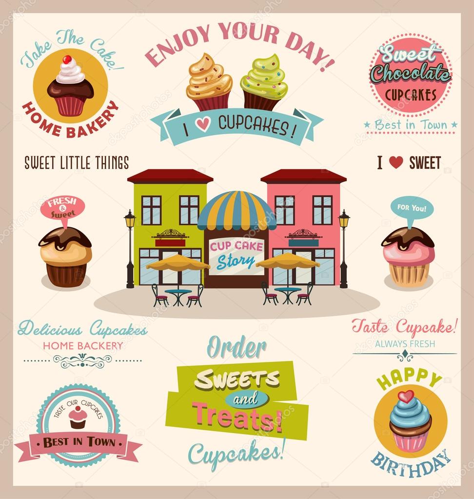 Collection of Cupcake Design Elements