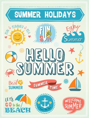 Summer Labels and Design Elements clipart