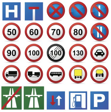 yol işareti kümesi.