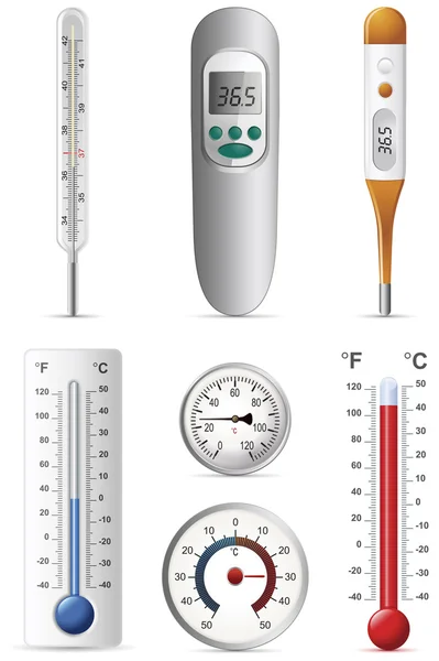 Diferentes tipos de termómetros —  Vetores de Stock