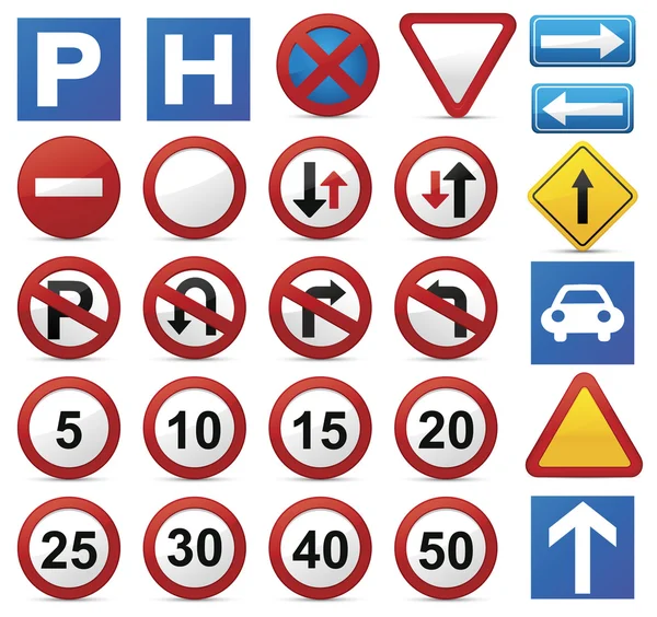 Road Sign set — Stock Vector