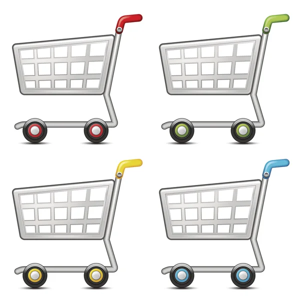 Conjunto carrito de compras — Vector de stock