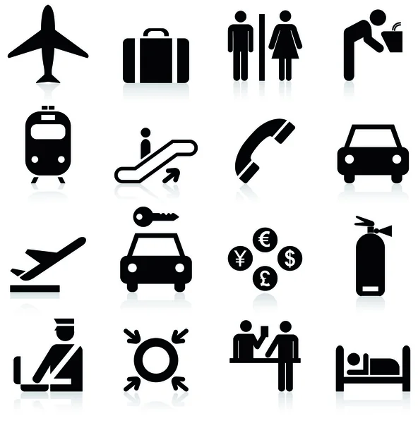 Airport icons set. — Stock Vector