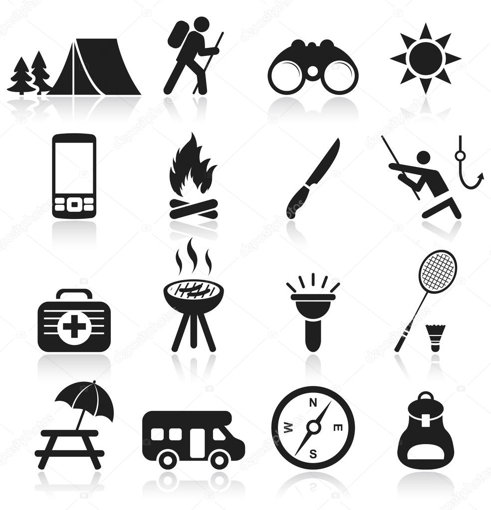 Camping icons set.