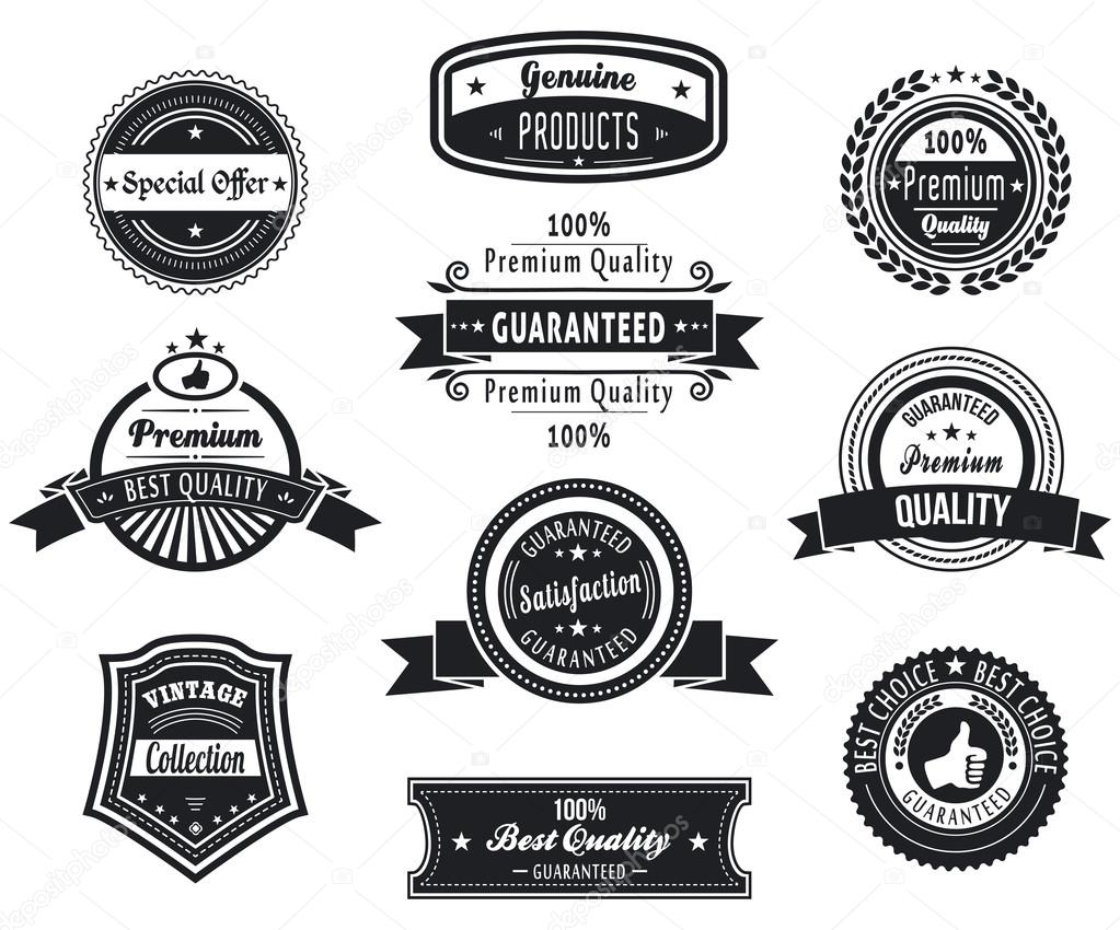 retro premium quality badges