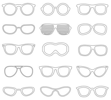 Glasses line icons