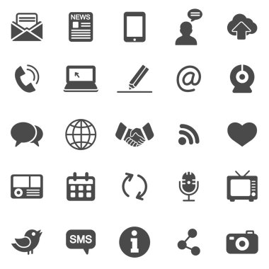 İletişim siyah simgeler