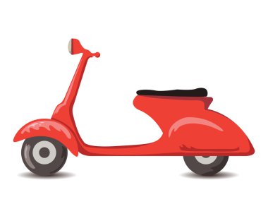 Kırmızı retro scooter