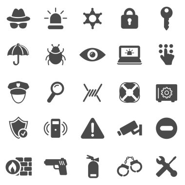Security black icons