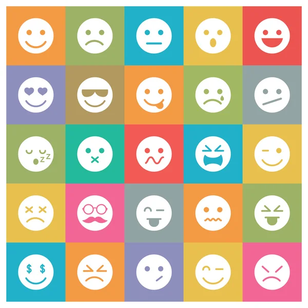 Emoties witte pictogrammen — Stockvector