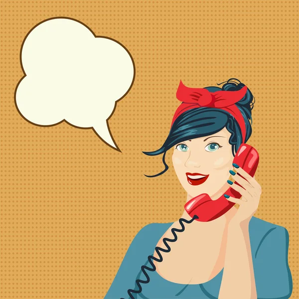 Woman chatting on phone — Stock Vector