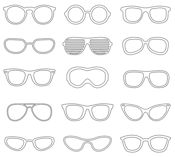 Iconos de línea de gafas — Archivo Imágenes Vectoriales