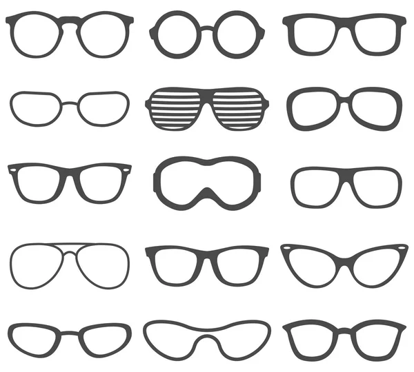 Conjunto de gafas negras — Archivo Imágenes Vectoriales