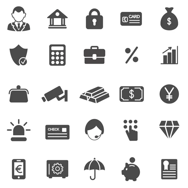 Bank black icons — Stock Vector