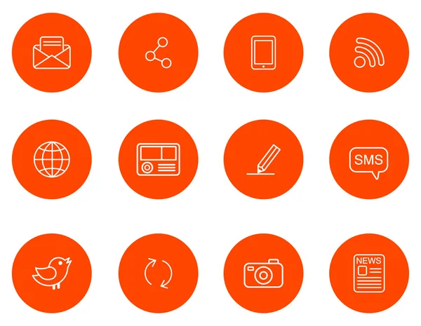 Comunicación iconos naranja — Vector de stock