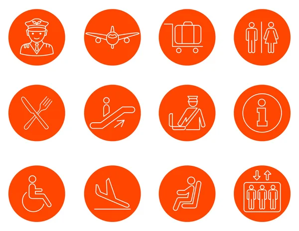 Airport line icons — Stock Vector