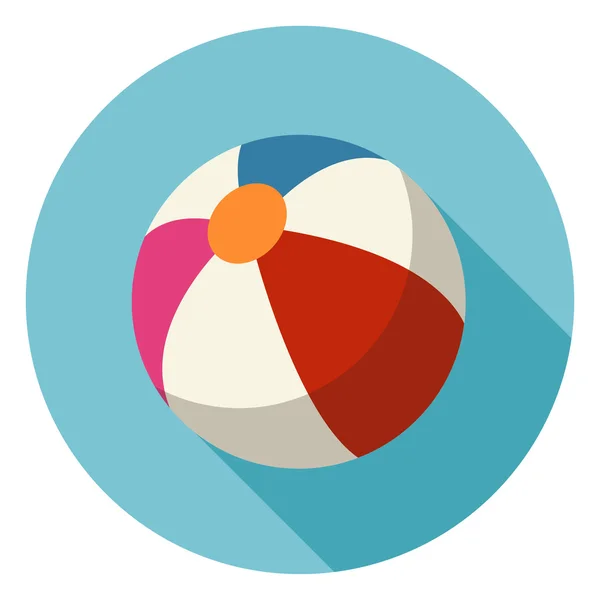 Beach Ball Flat Icon — Stock Vector