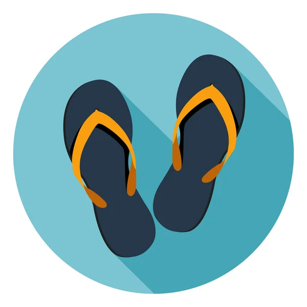 Strand Slippers Flat pictogram — Stockvector