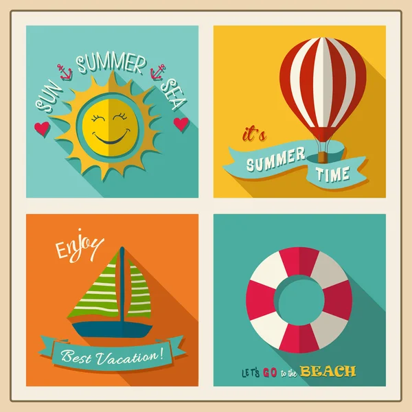 Summer logo and labels — Stock Vector