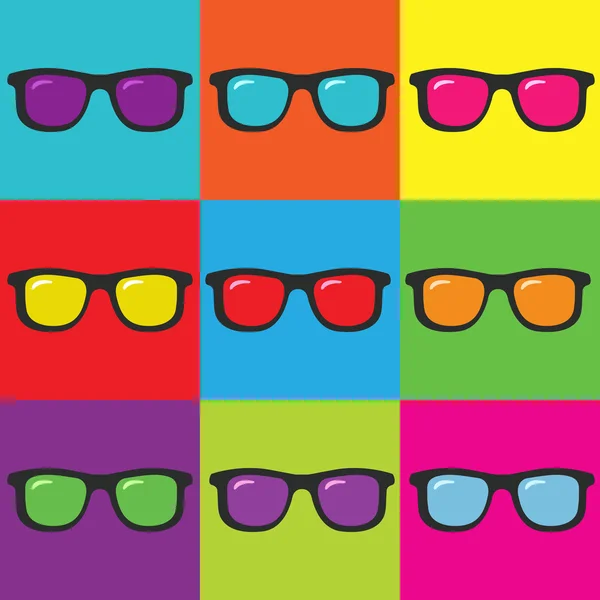 Arte pop y gafas de sol — Vector de stock