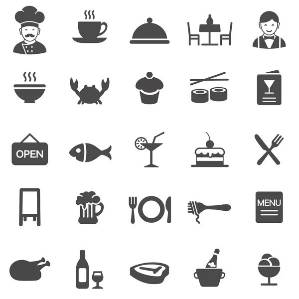 Conjunto de iconos de restaurante — Vector de stock