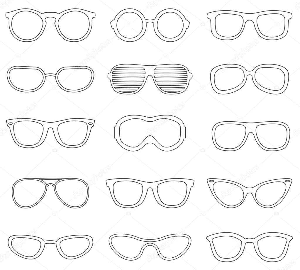 Glasses line icons