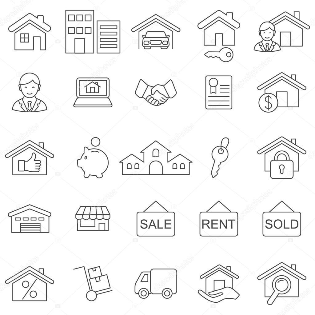 Real Estate icons set