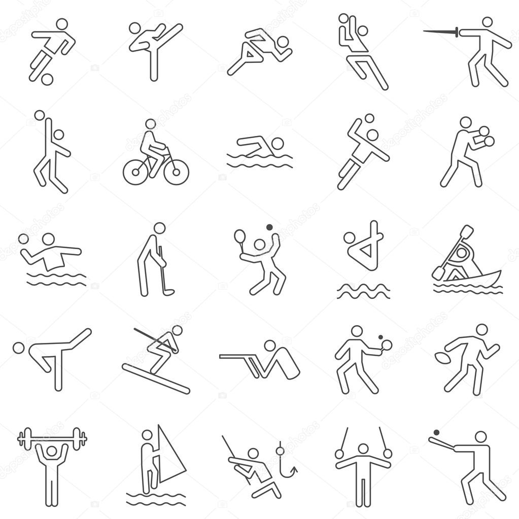 Sport Line Icons Set