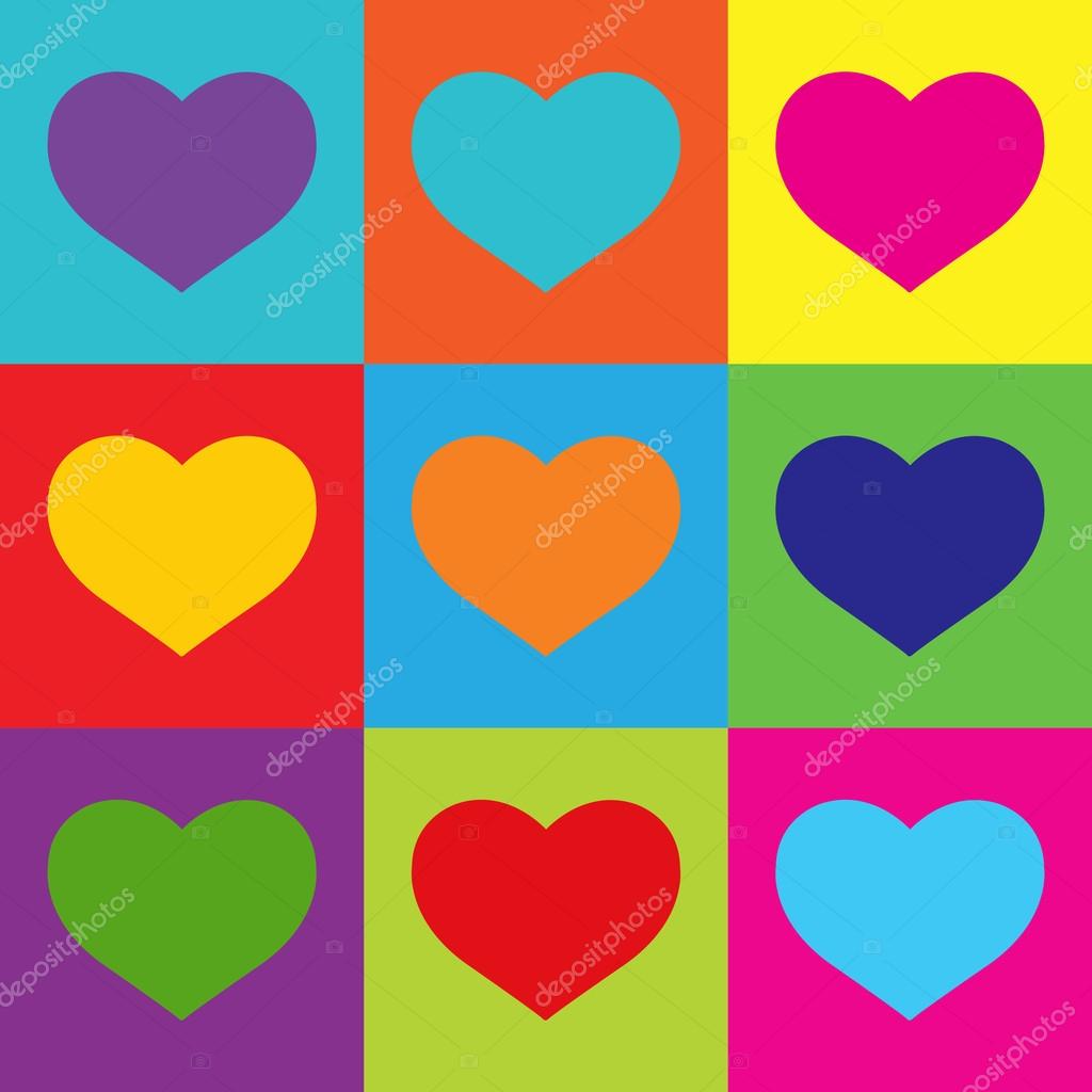 Pop Art Heart Shapes — Stock Vector © Ekler 87628226