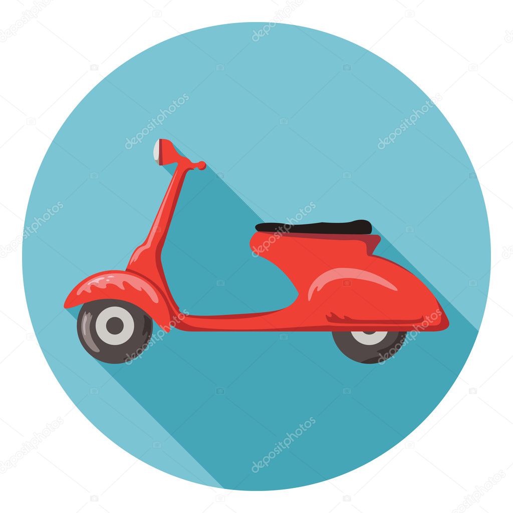 red retro scooter