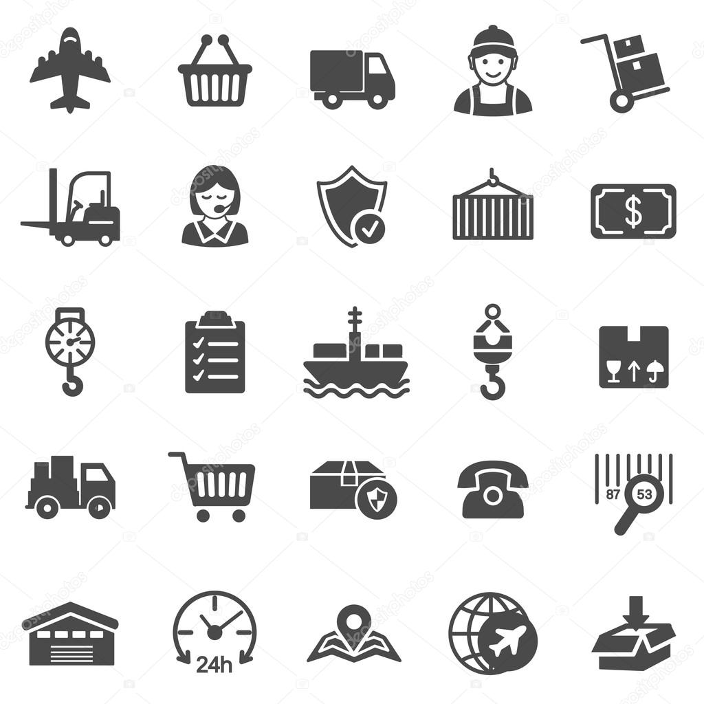 Logistic black icons