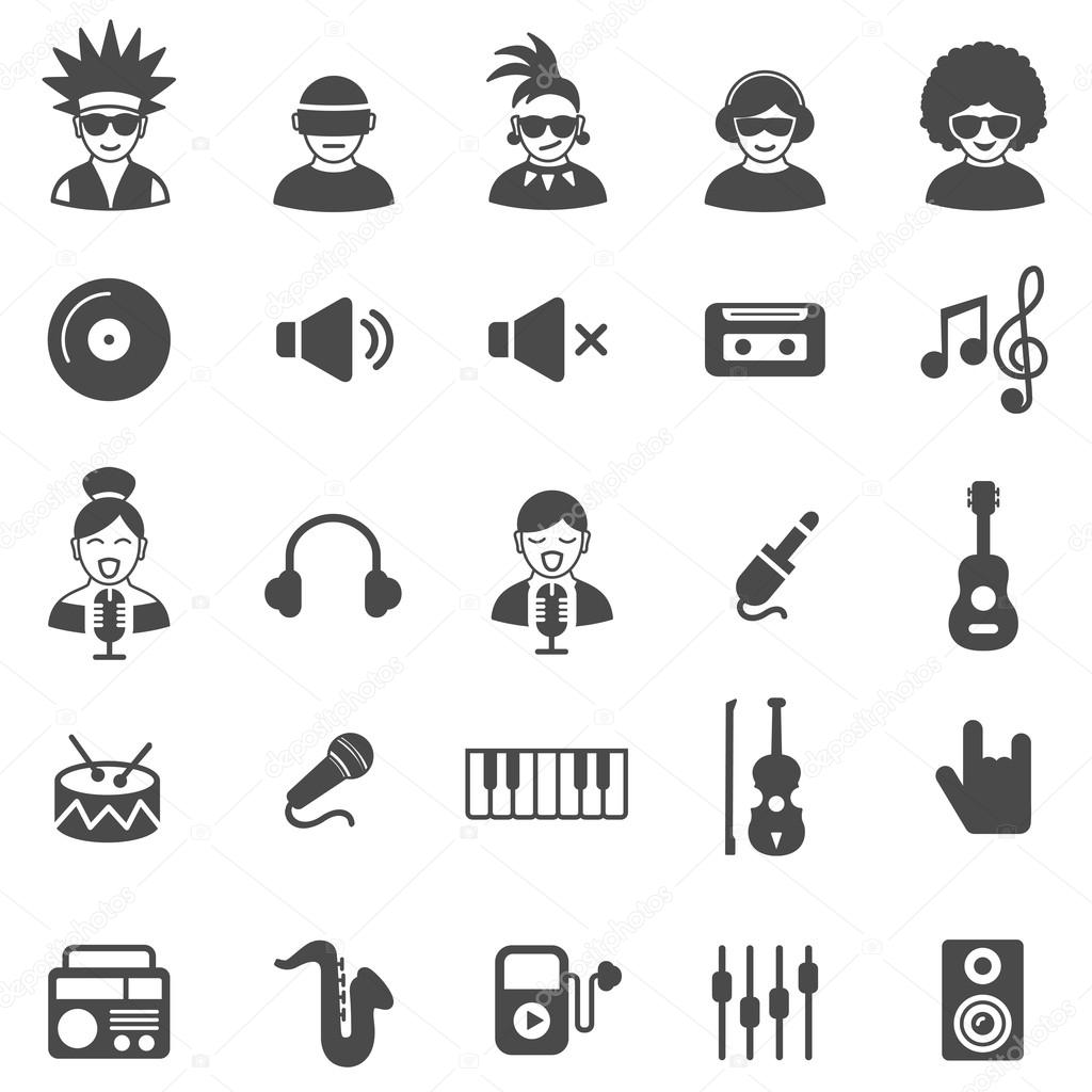 Music black icons