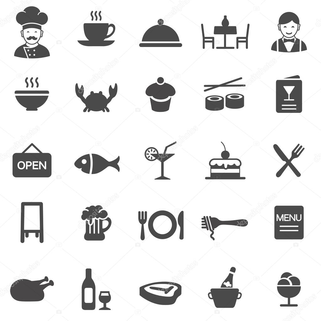 Restaurant icons set