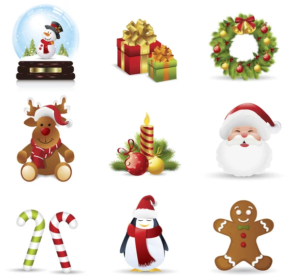 Conjunto de iconos de Navidad — Vector de stock