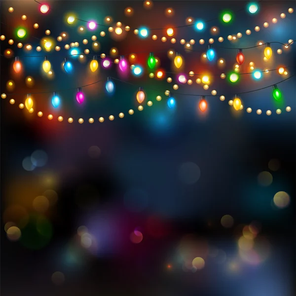 Kerstverlichting achtergrond — Stockvector