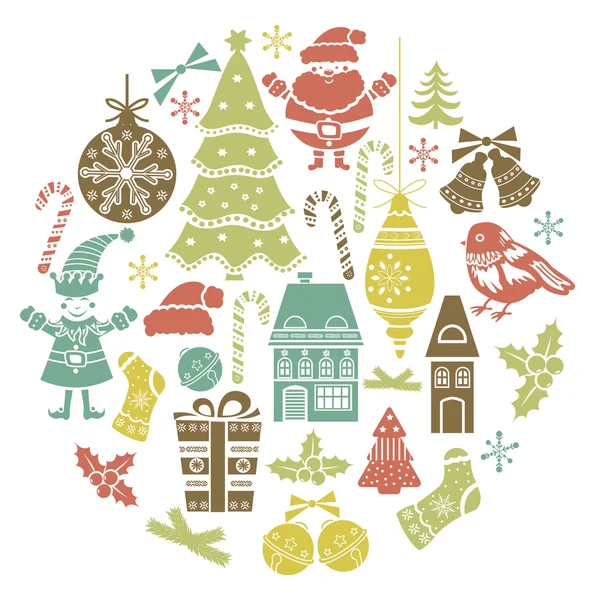 Collection d'icônes de Noël — Image vectorielle