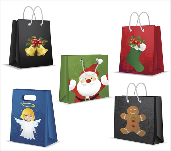 Christmas shopping bags — Stock Vector