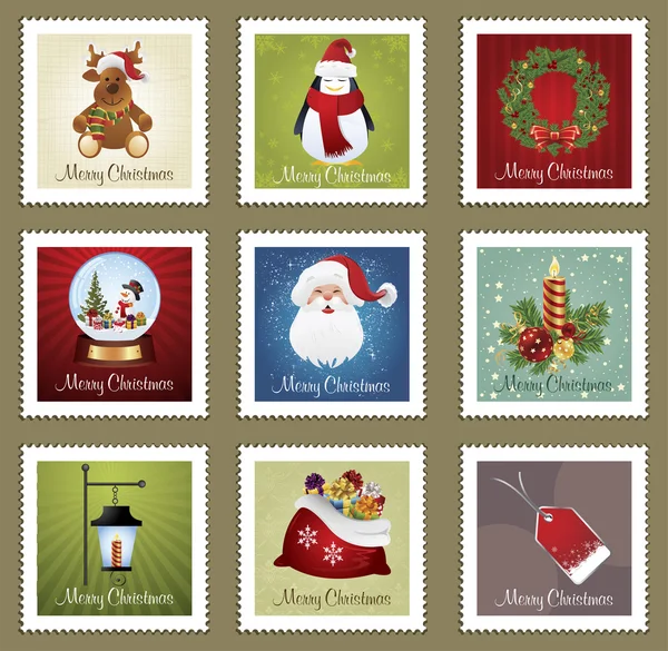 Coleções de Natal Postmarks —  Vetores de Stock
