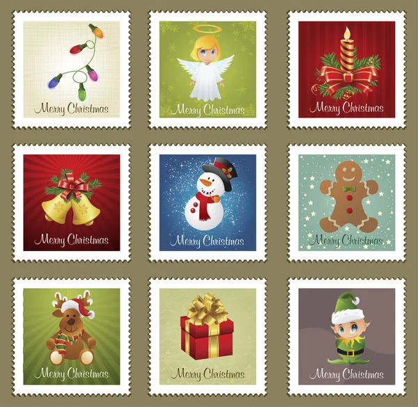 Coleções de Natal Postmarks —  Vetores de Stock
