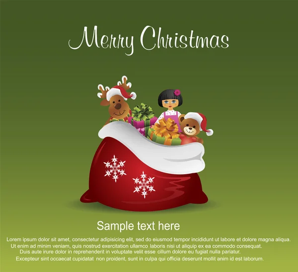 Vidám karácsony keret kártya — Stock Vector