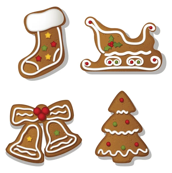 Weihnachten Lebkuchen Set — Stockvektor