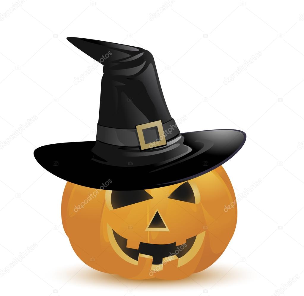 pumpkin with black hat