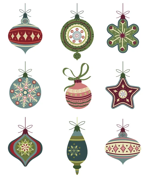 Icônes de Noël rétro — Image vectorielle