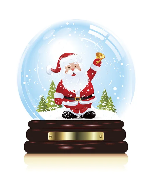 Snow globe with santa claus — Stock Vector